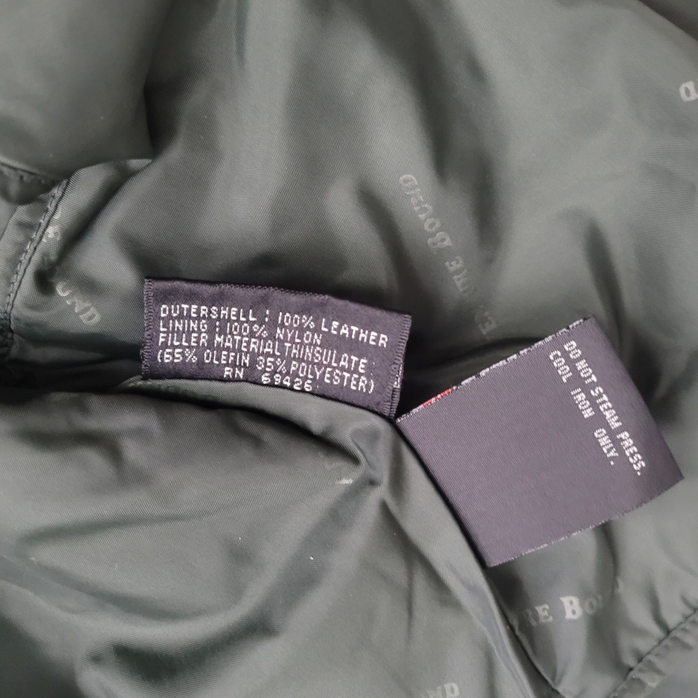 Vintage Adventure Bound Wilson's dark green leather bomber jacket thinsulate‎ - Picture 15 of 16
